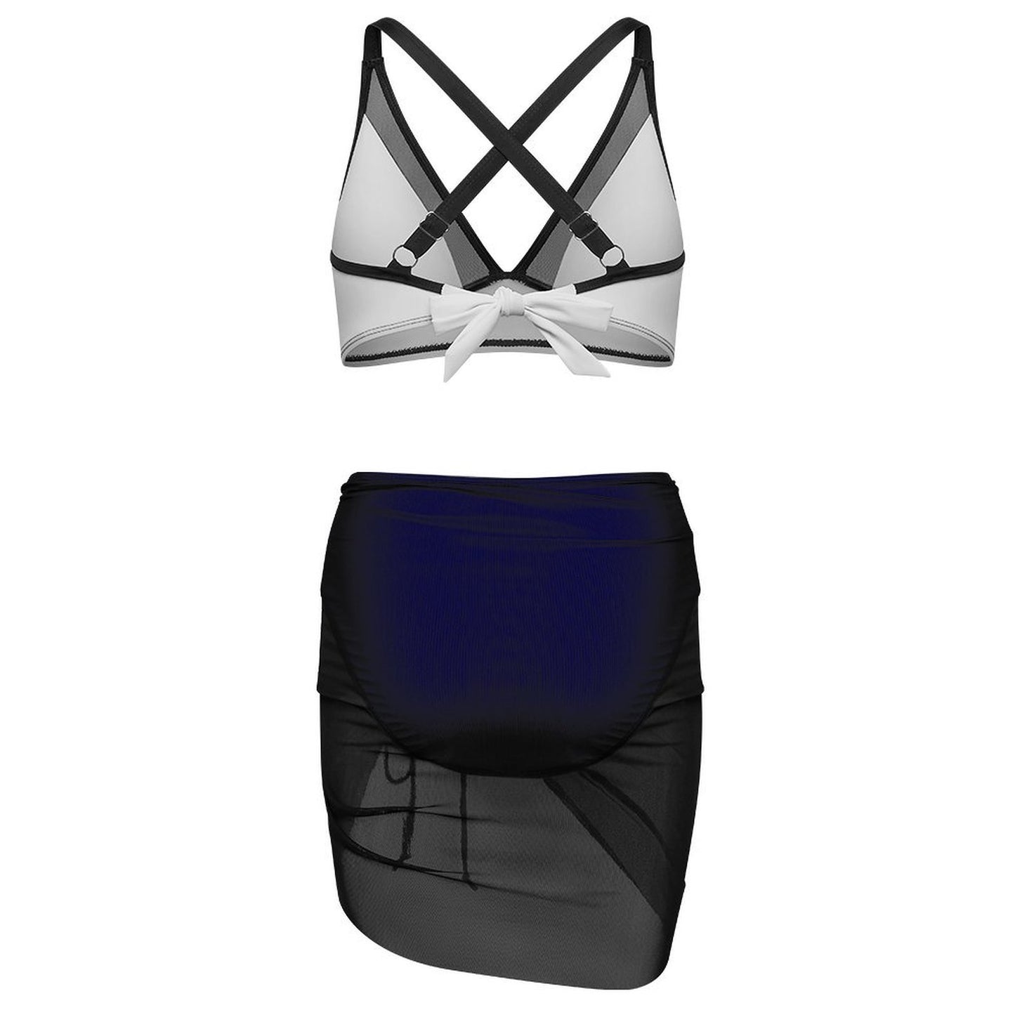 Australia Flag Inspired Women's Mesh Drawstring Skirt and Swimsuit Set