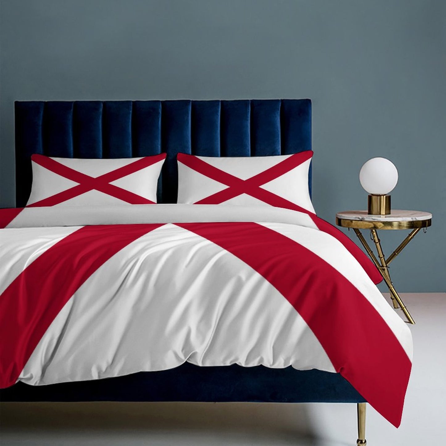 Alabama Flag Inspired 3-Piece Bedding Set (1 Duvet Cover + 2 Pillow Shams) – 102"×90"