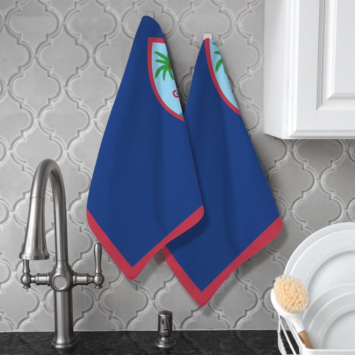 Guam Flag Inspired Kitchen Towel 40X60cm (Pack of 2) | Printed In the USA