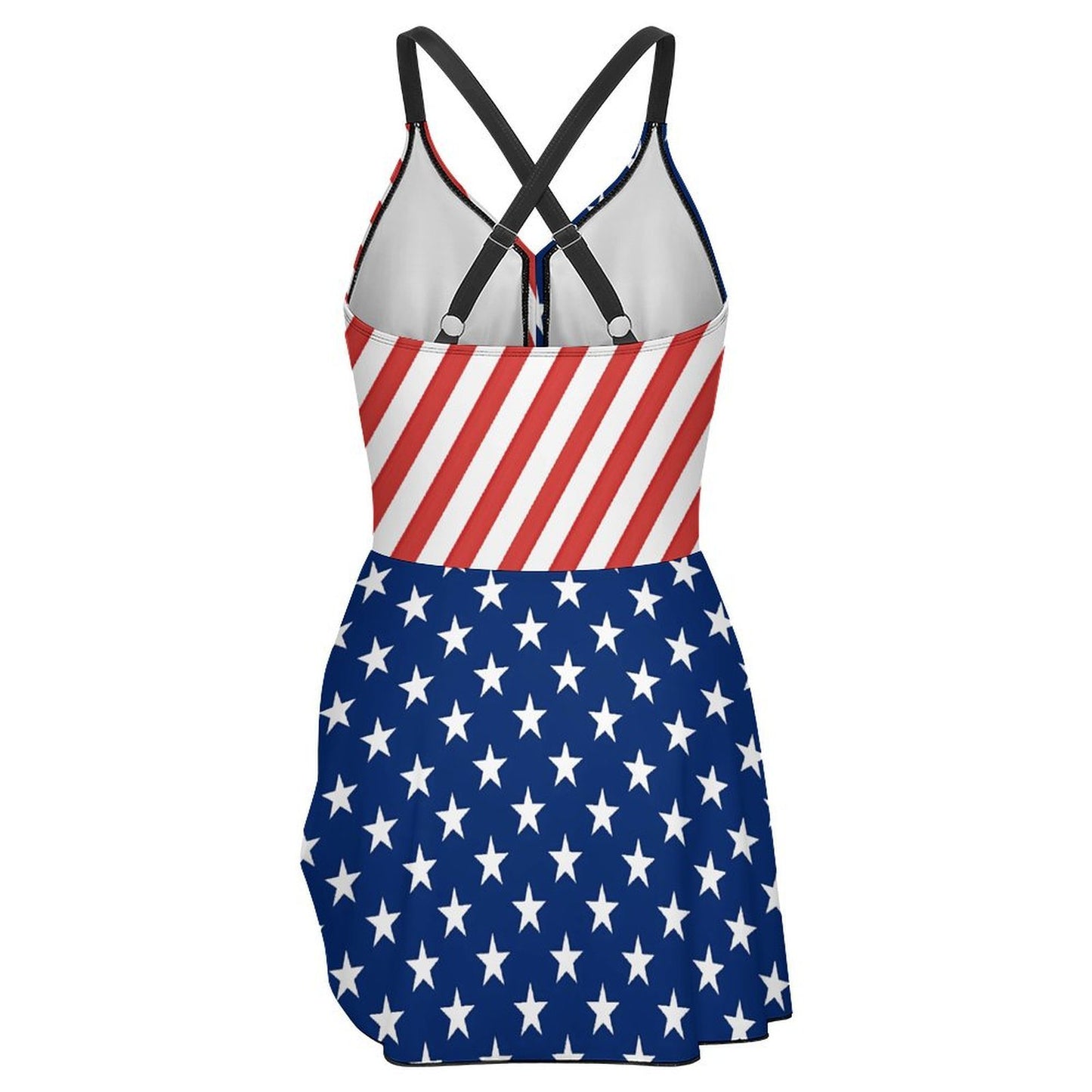 USA/American Flag Inspired 2 Women's Hem Tie One-piece Swimsuit