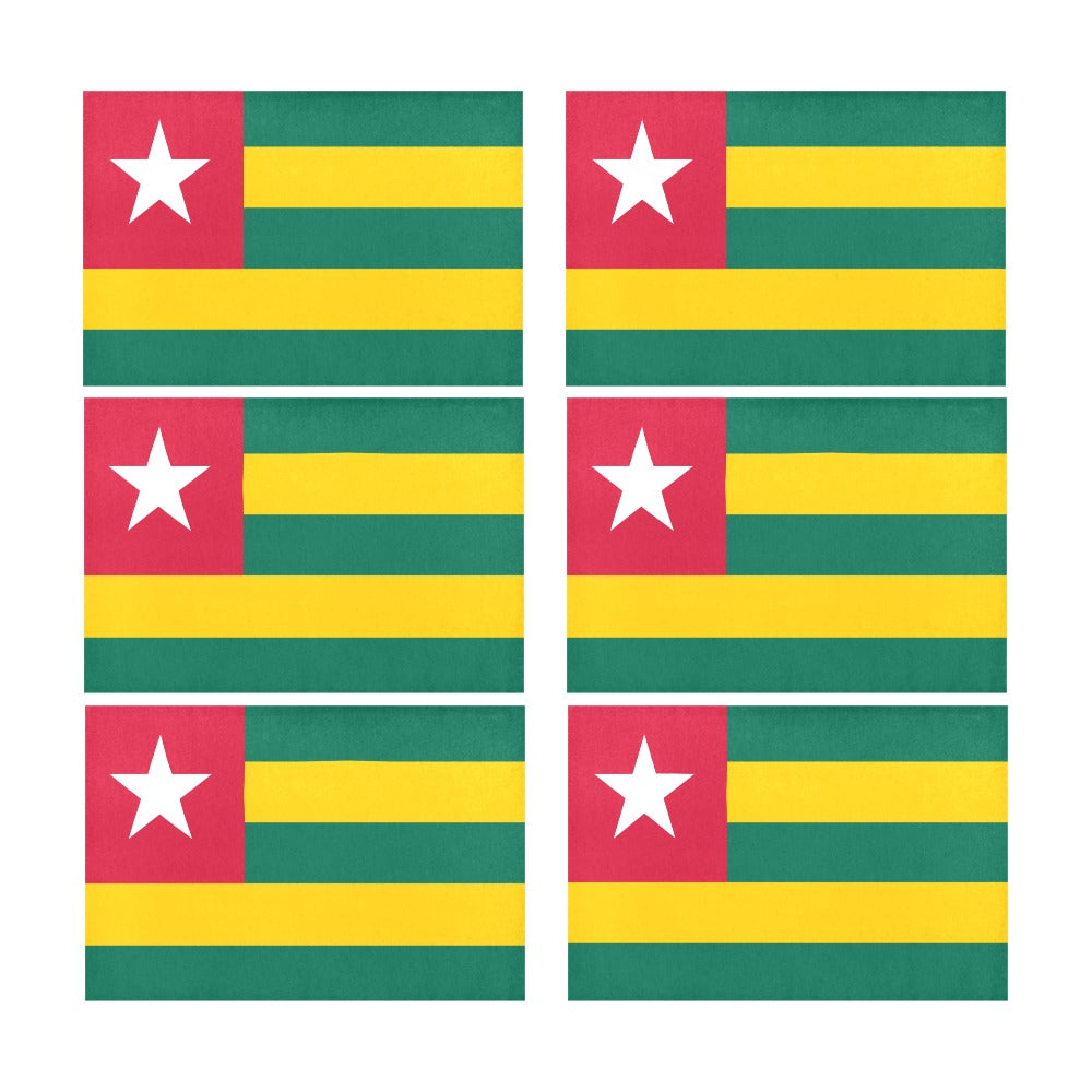 Togo Flag Placemats 12" x 18" (Set of 6)