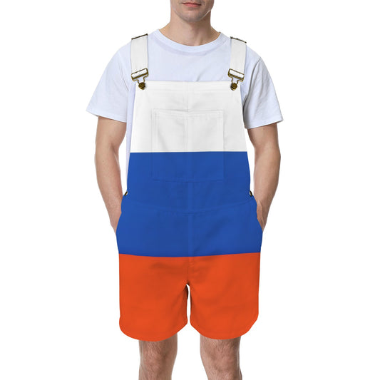 Russia Flag Inspired Unisex Suspender Jumpsuit