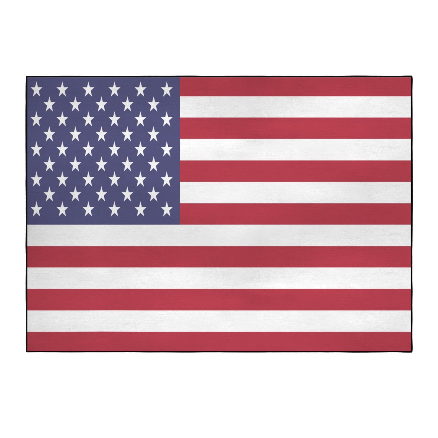 USA/American Flag Inspired 84x60 Inch Area Rug with Black Binding (Made in the USA)