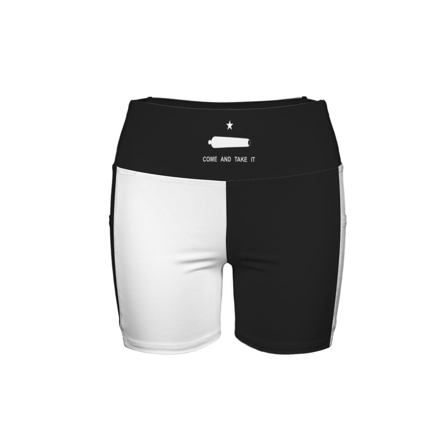 Come and Take It Flag Inspired Pocket Yoga Active Shorts