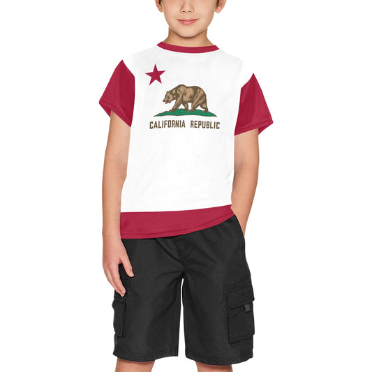 California Flag Boys Crew Neck T-Shirt Made in the USA