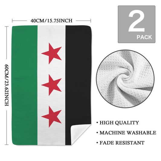Syria Flag Inspired Kitchen Towel 40X60cm (Pack of 2) | Printed In the USA