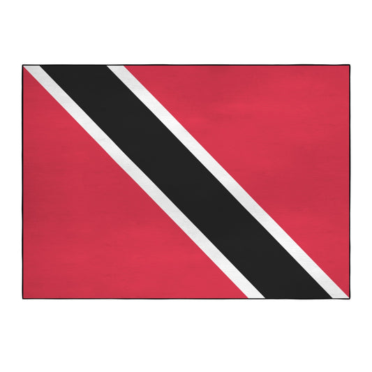 Trinidad and Tobago Flag Inspired 84x60 Inch Area Rug with Black Binding (Made in the USA)