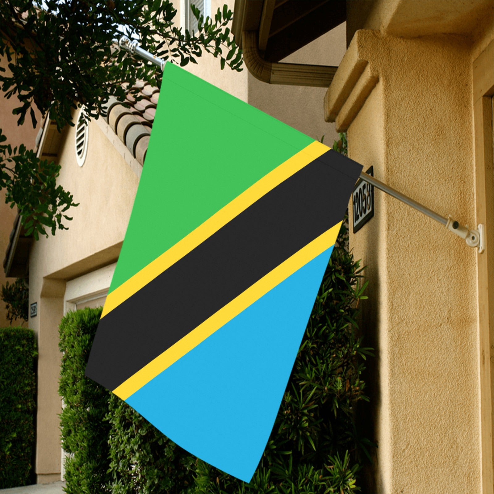 House with a Tanzania flag from Luv My Flag.