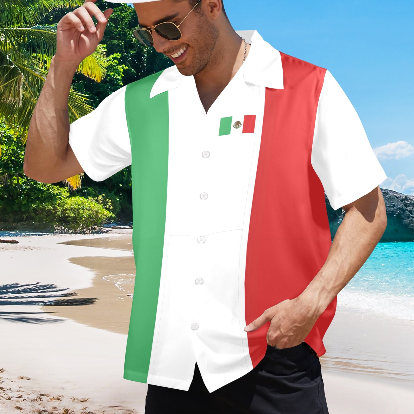 Mexico Flag Hawaiian Shirt (Made in USA)