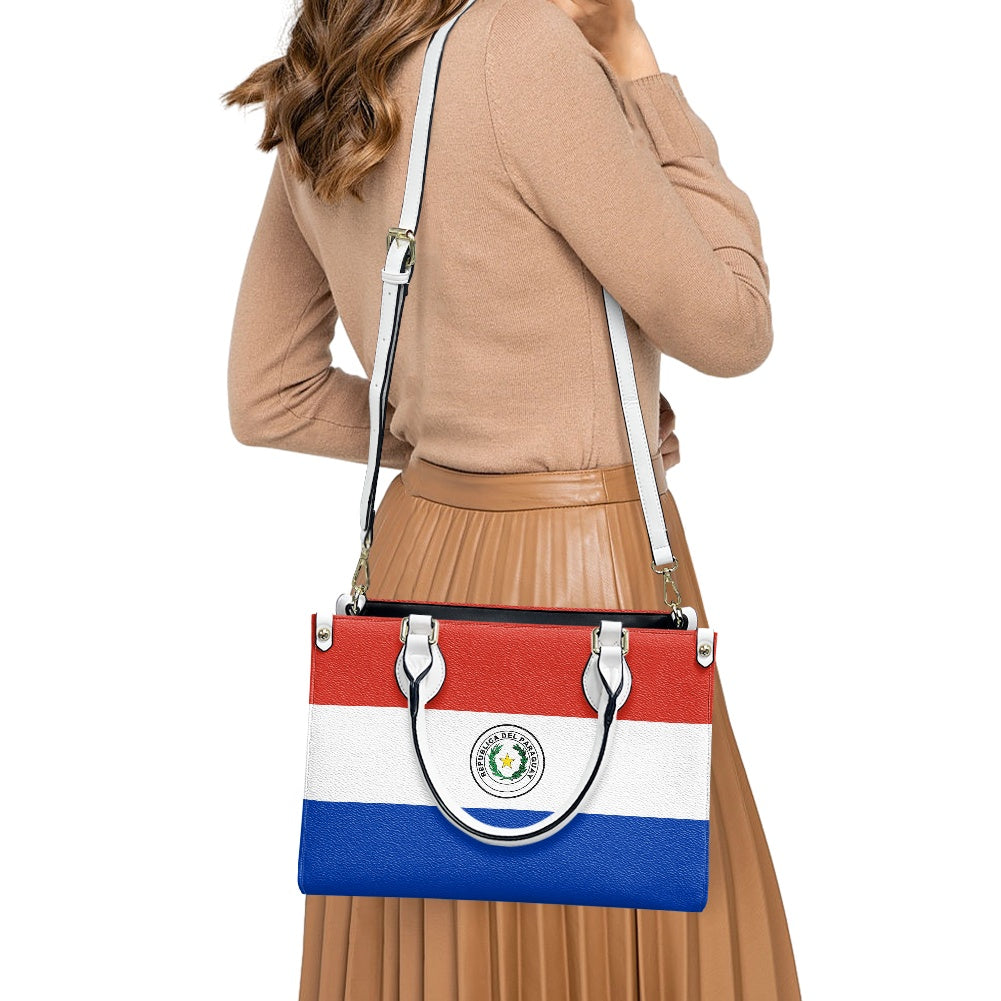 Paraguay Flag Bag With Flair Today – PU Leather Purse for Work or Play - Luv My Flag