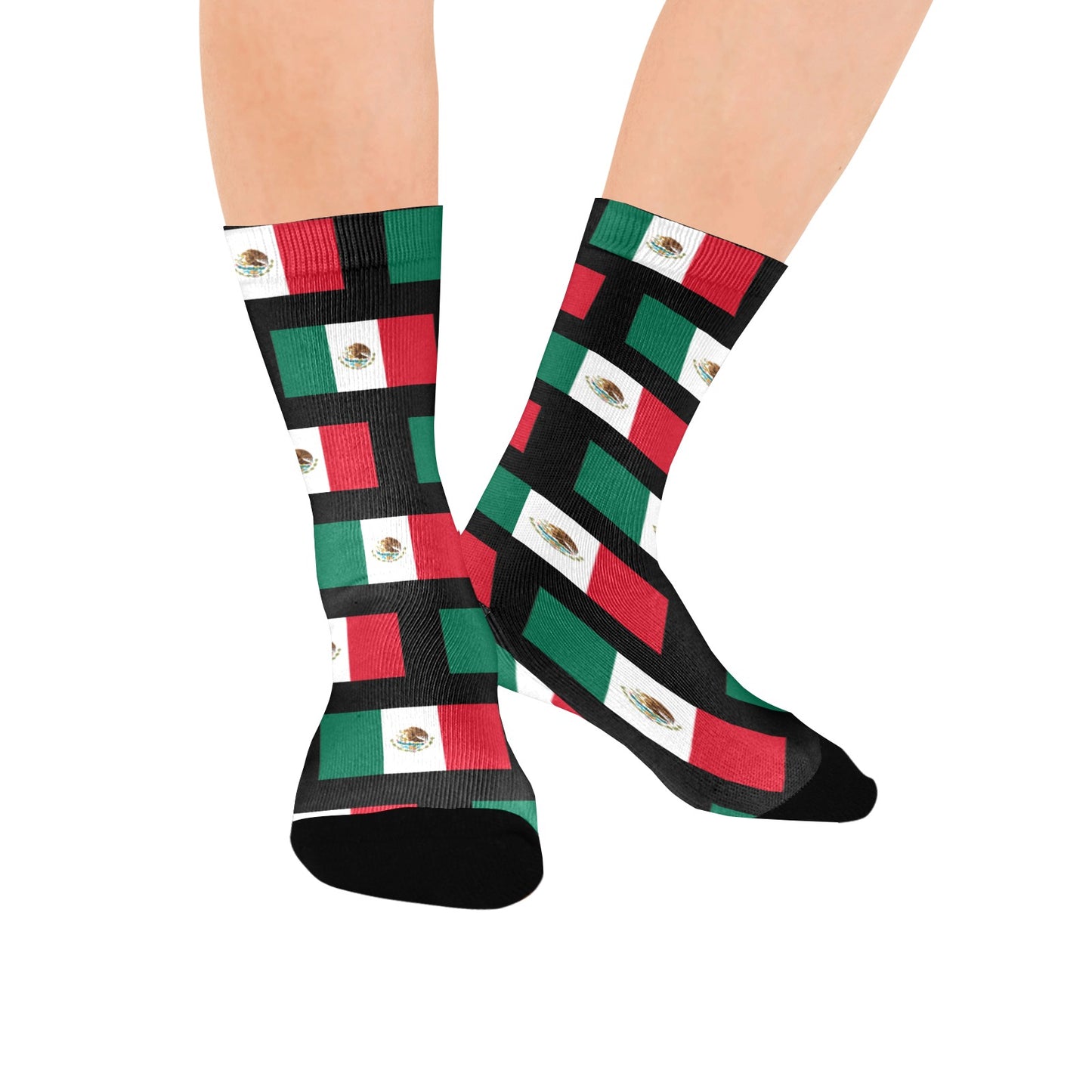 Mexico Flag Inspired Women's Custom  Socks | Ships from USA