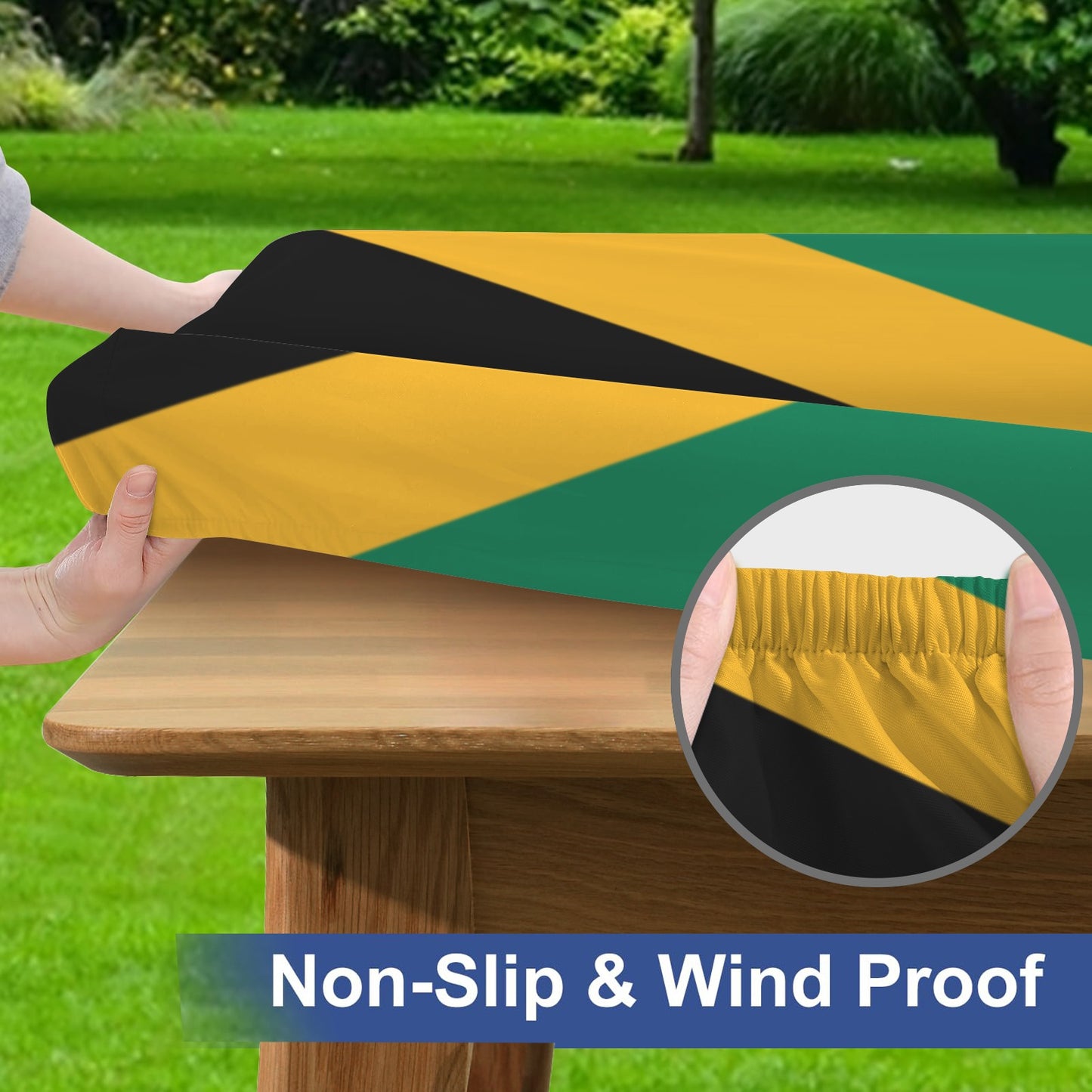 Jamaica Flag Picnic Table Cover (72" x 30") (Made in the USA)