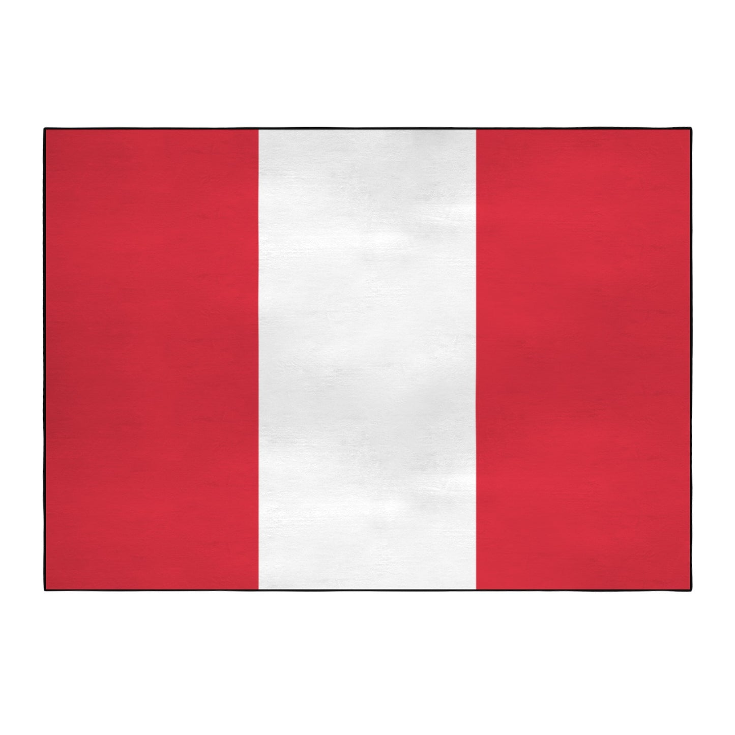 Peru Flag Inspired 84x60 Inch Area Rug with Black Binding (Made in the USA)