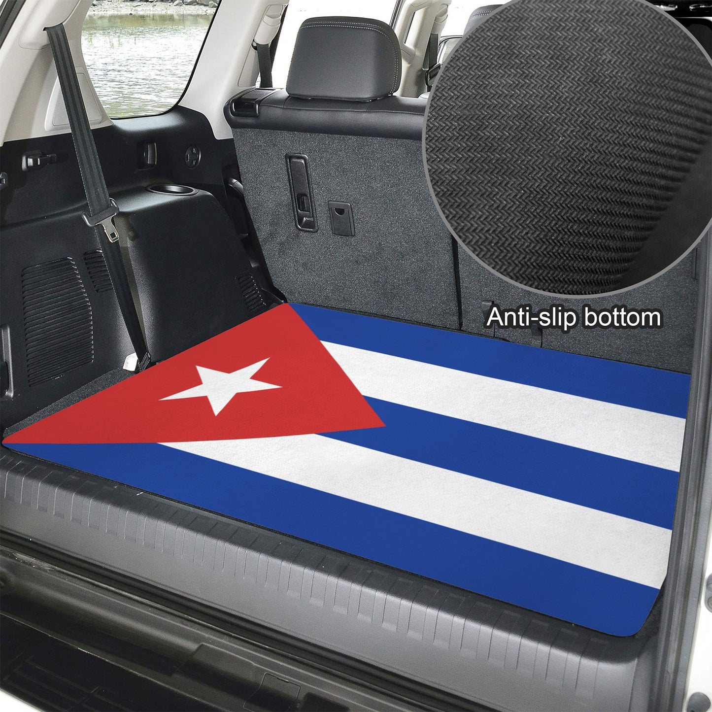 Cuba Flag Inspired Car Trunk Mat 100 × 75 cm / 39.4 × 30 in Printed in the USA