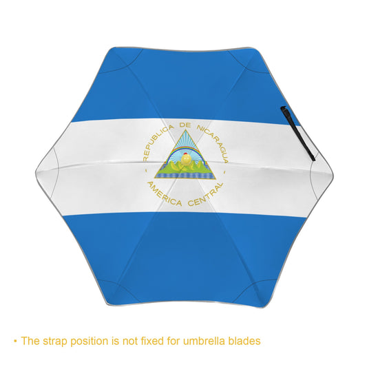 Nicaragua Flag Inspired Kids Safe Round Corner Umbrella