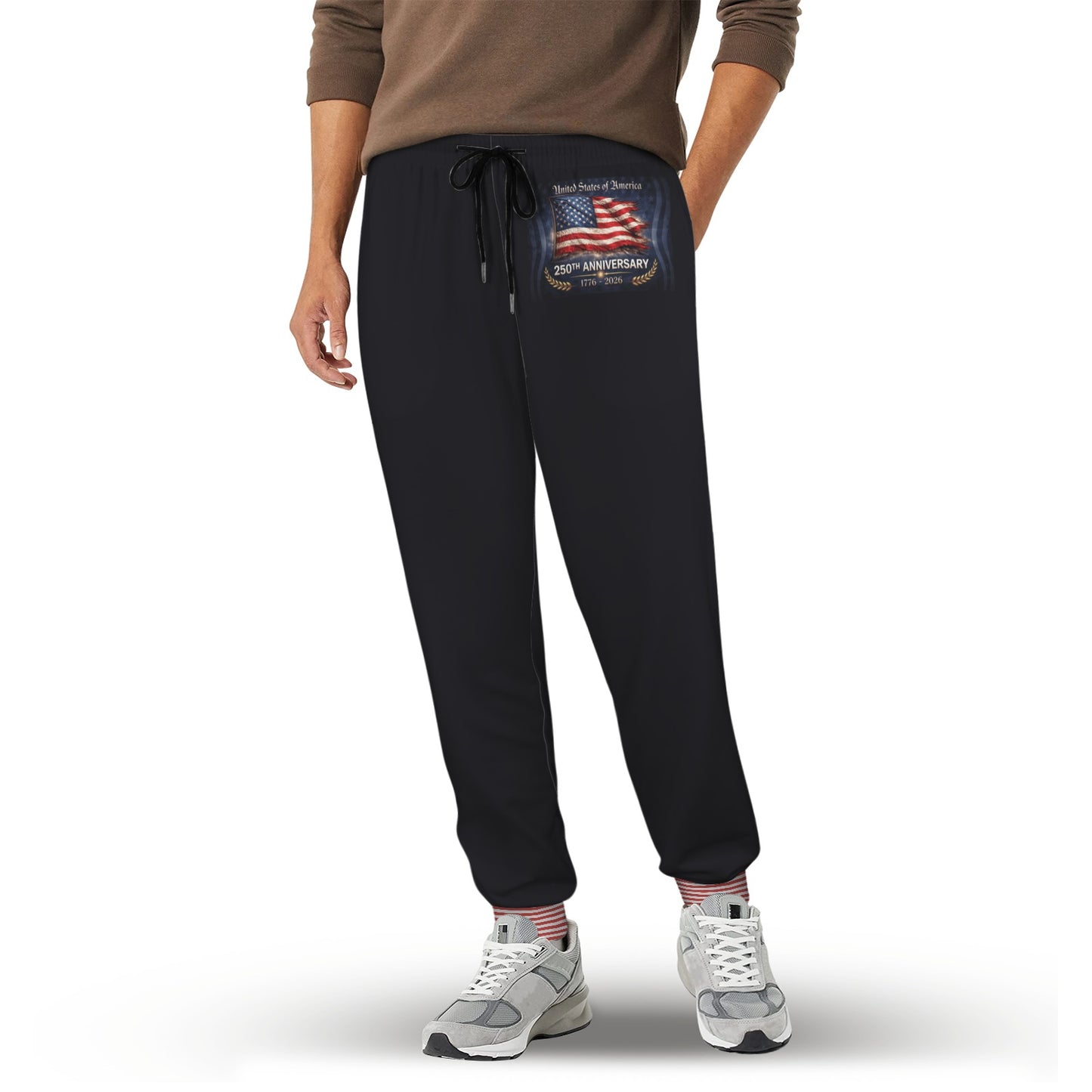 America 250 Year Anniversary USA/American Flag Inspired Men's Fleece Casual Sweatpants