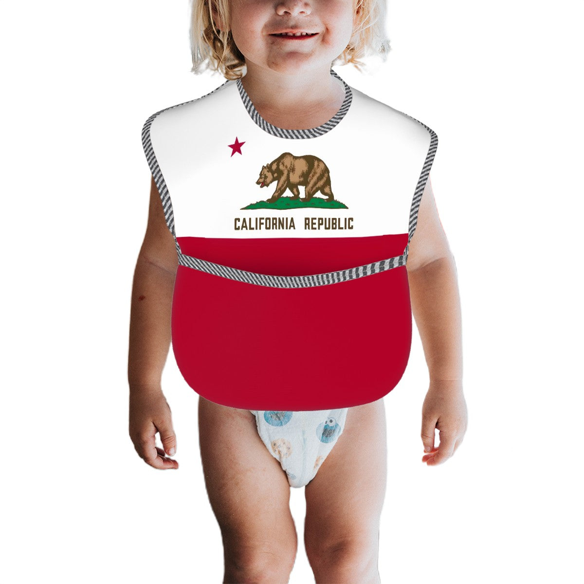 California Flag Inspired Baby Bib