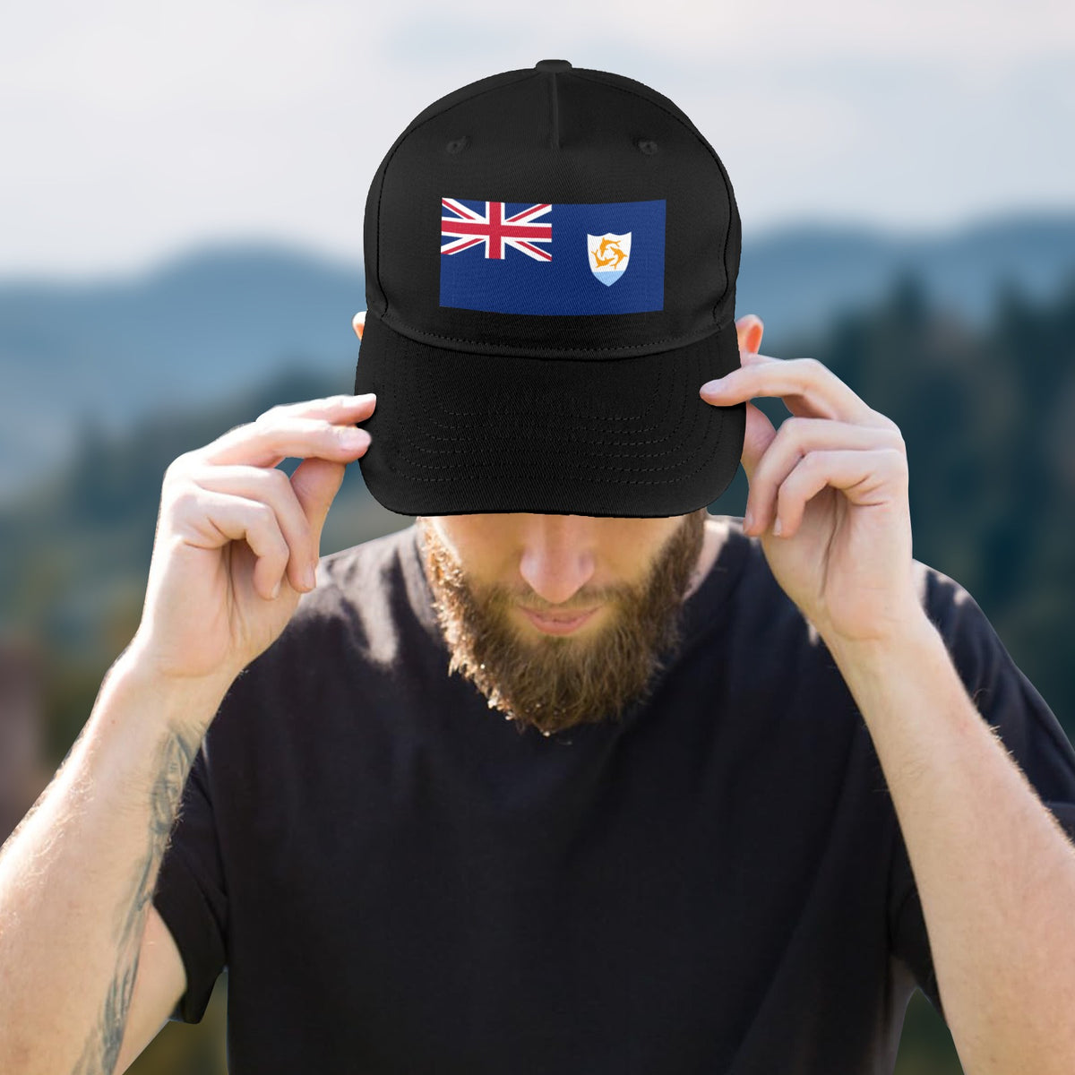 Anguilla Flag Inspired Baseball Cap | Printed in the  USA