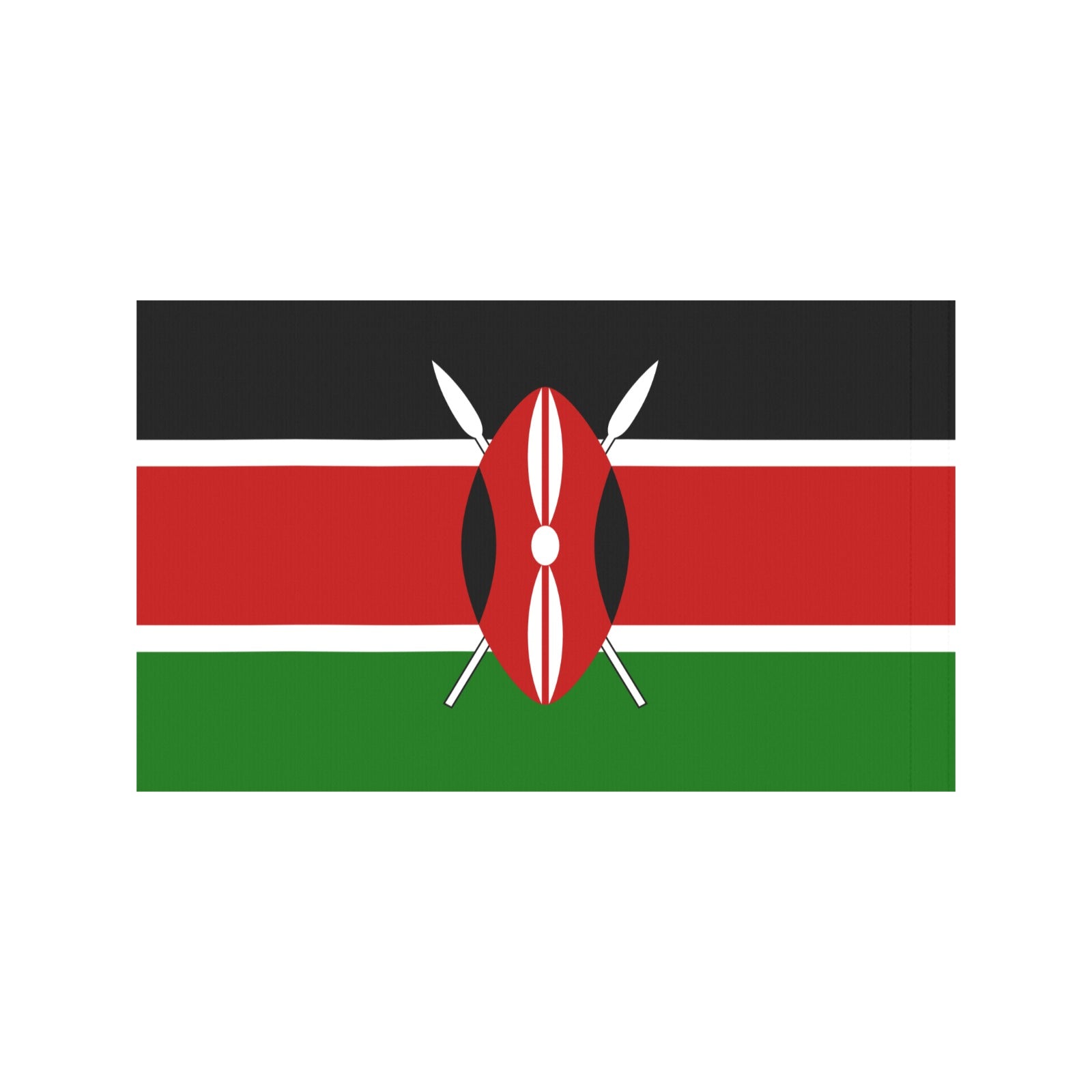 Kenya flag by Luv My Flag with shield, spears.