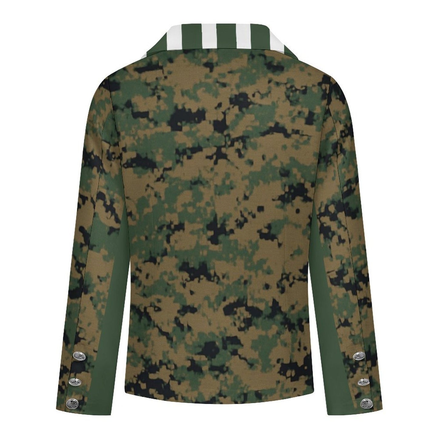 Thin Green Line Flag Inspired On Digital Camo Women’s Double Breasted Blazer