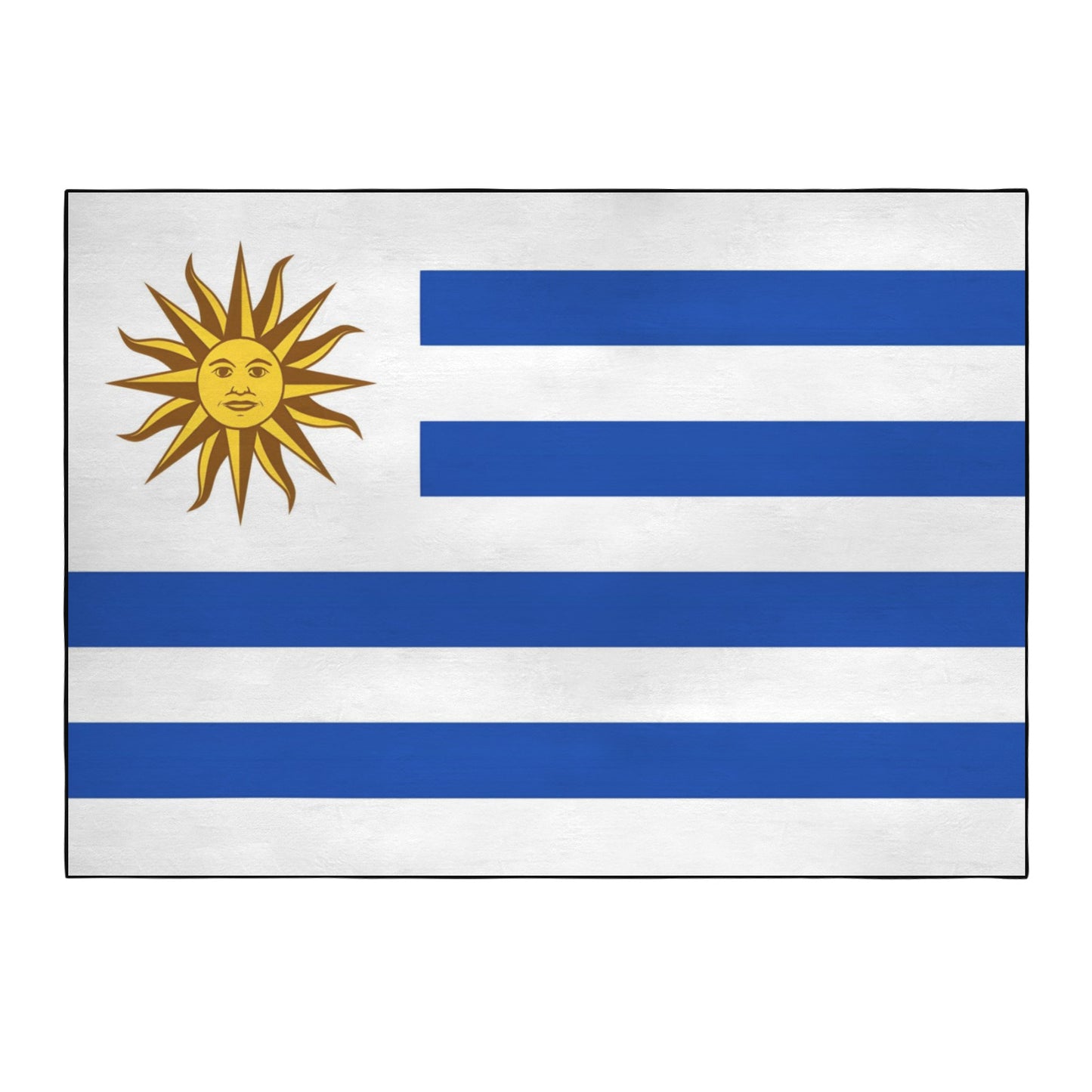 Uruguay Flag Inspired 84x60 Inch Area Rug with Black Binding (Made in the USA)