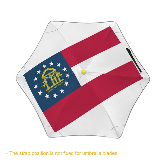 Georgia Flag Inspired Kids Safe Round Corner Umbrella