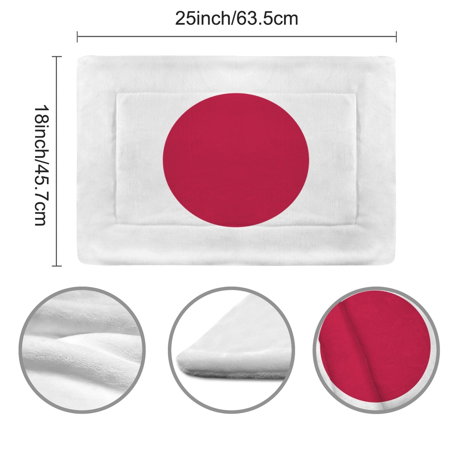 Japan Flag Inspired Pet Mat 25x18inch (Printed in the USA)