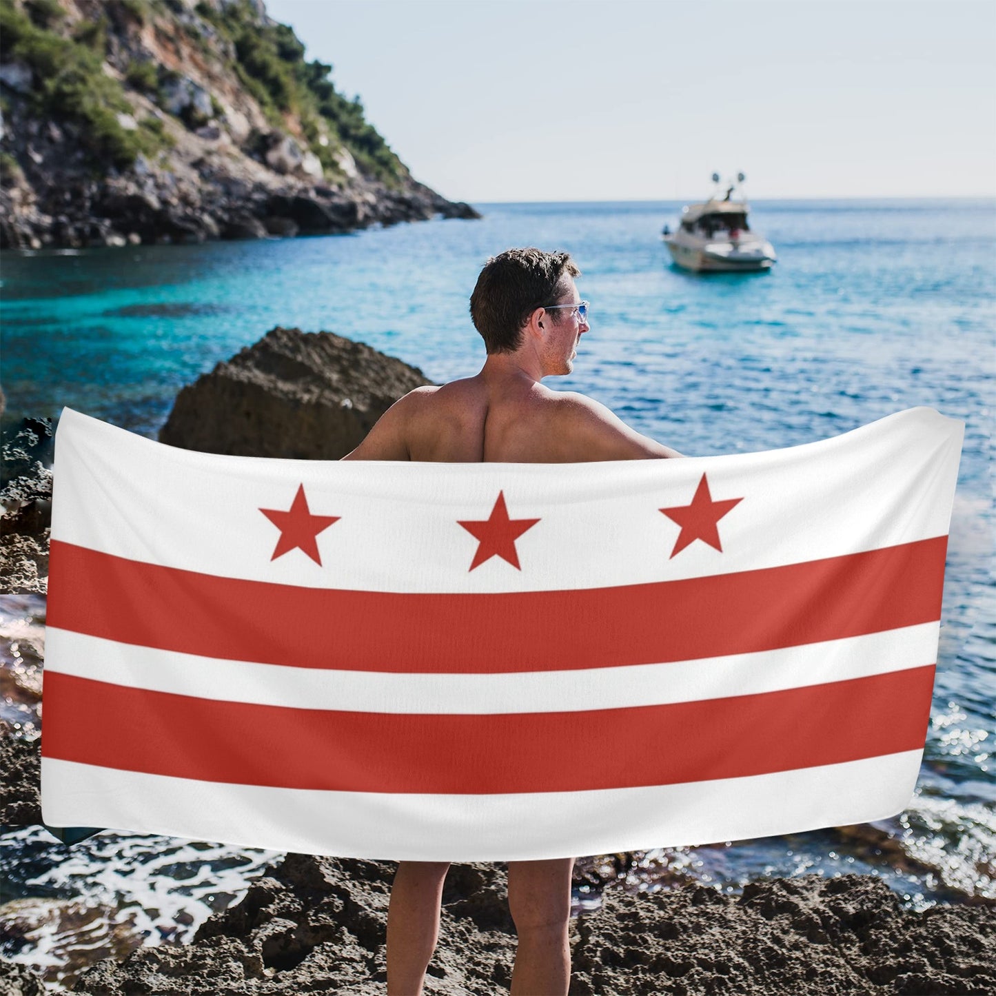 Washington DC Flag Beach Towel 31"x71" (Made in USA)