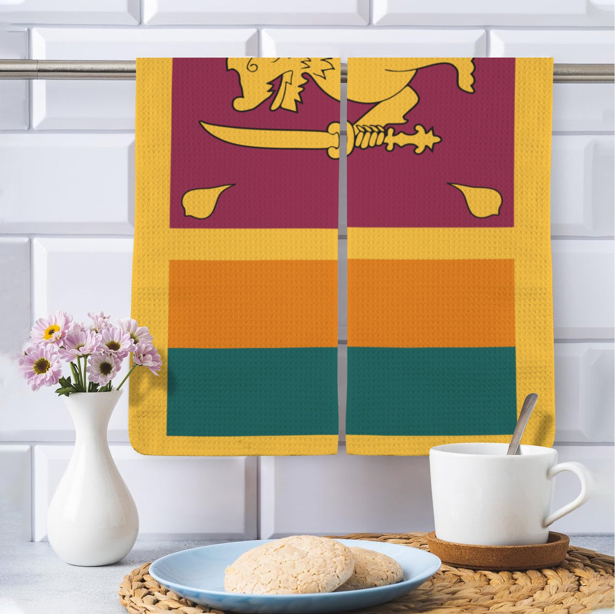 Sri Lanka Flag Inspired Kitchen Towel 40X60cm (Pack of 2) | Printed In the USA