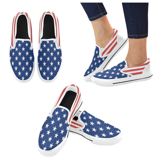USA/American Flag Slip-on Canvas Kid's Shoes