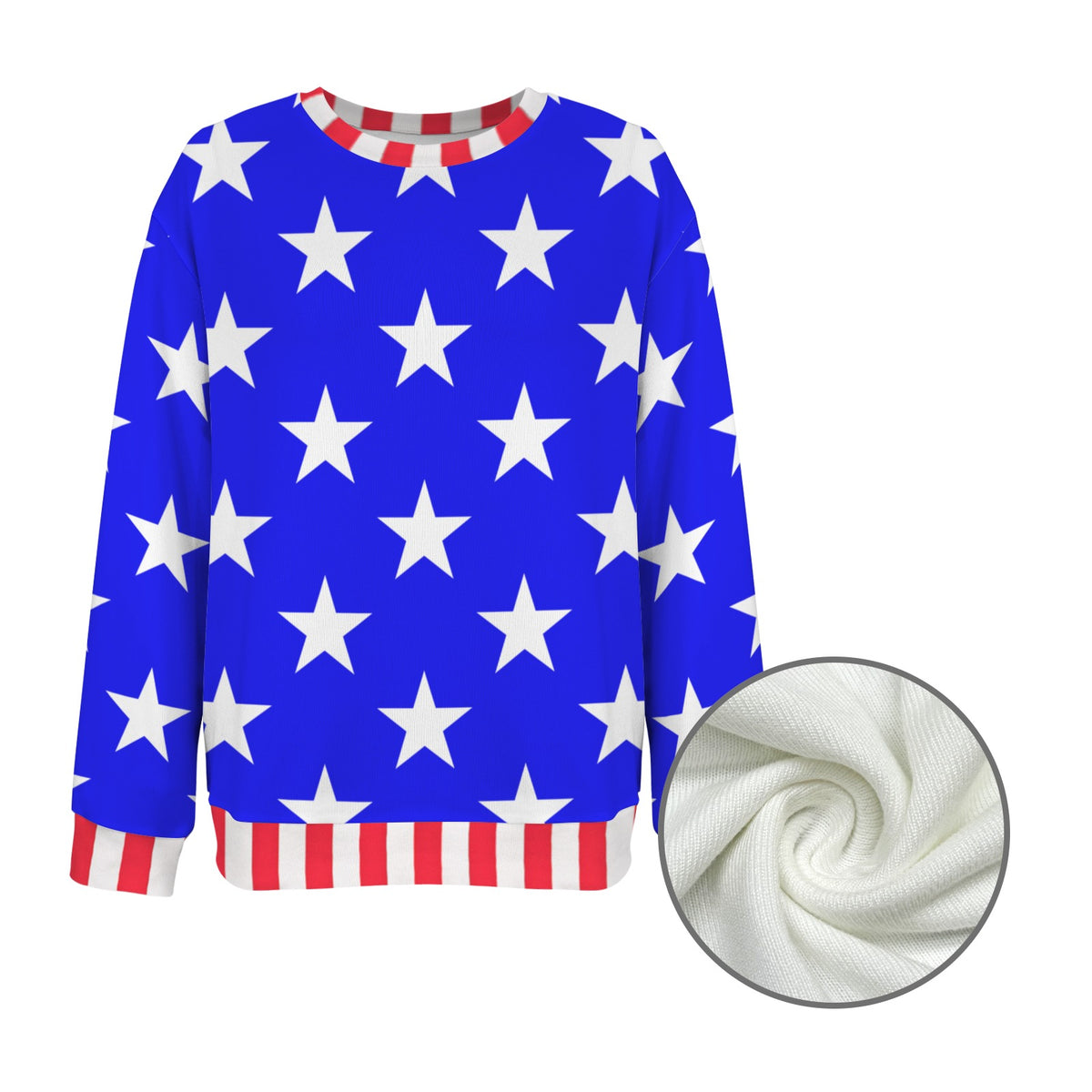 USA/American Flag Inspired Women's Crew Neck Sweater Style-1 Printed in the USA