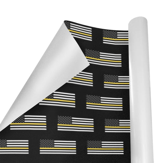 Thin Gold Line Flag Inspired Custom Gift Wrapping Paper 58"x 22.5" (4 Rolls)