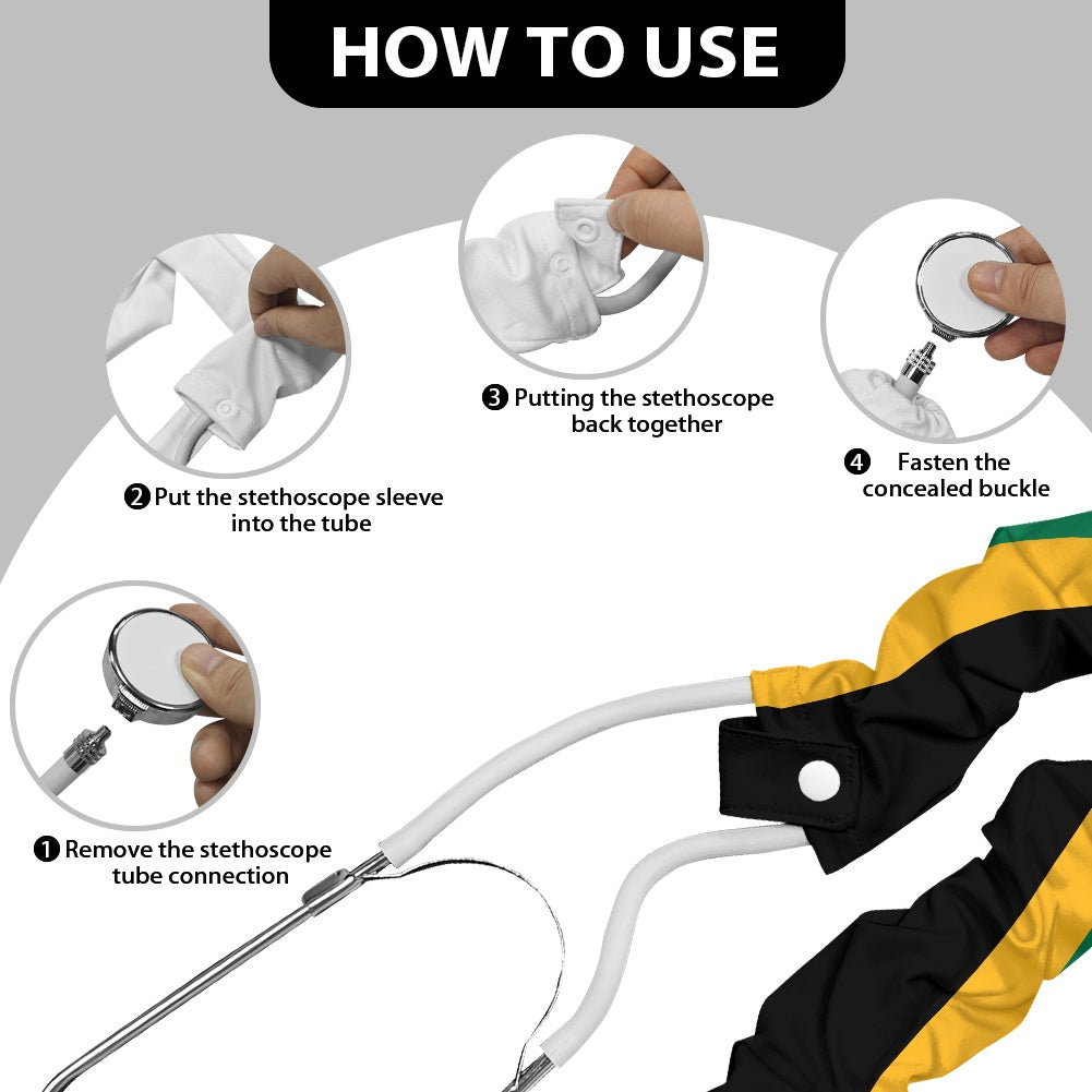 Jamaica Flag Inspired Stethoscope Protective Cover