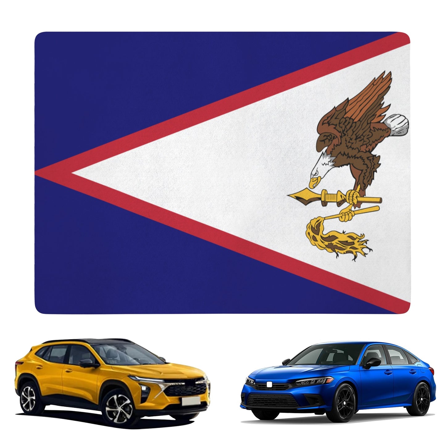 American Samoa Flag Inspired Car Trunk Mat 100 × 75 cm / 39.4 × 30 in Printed in the USA