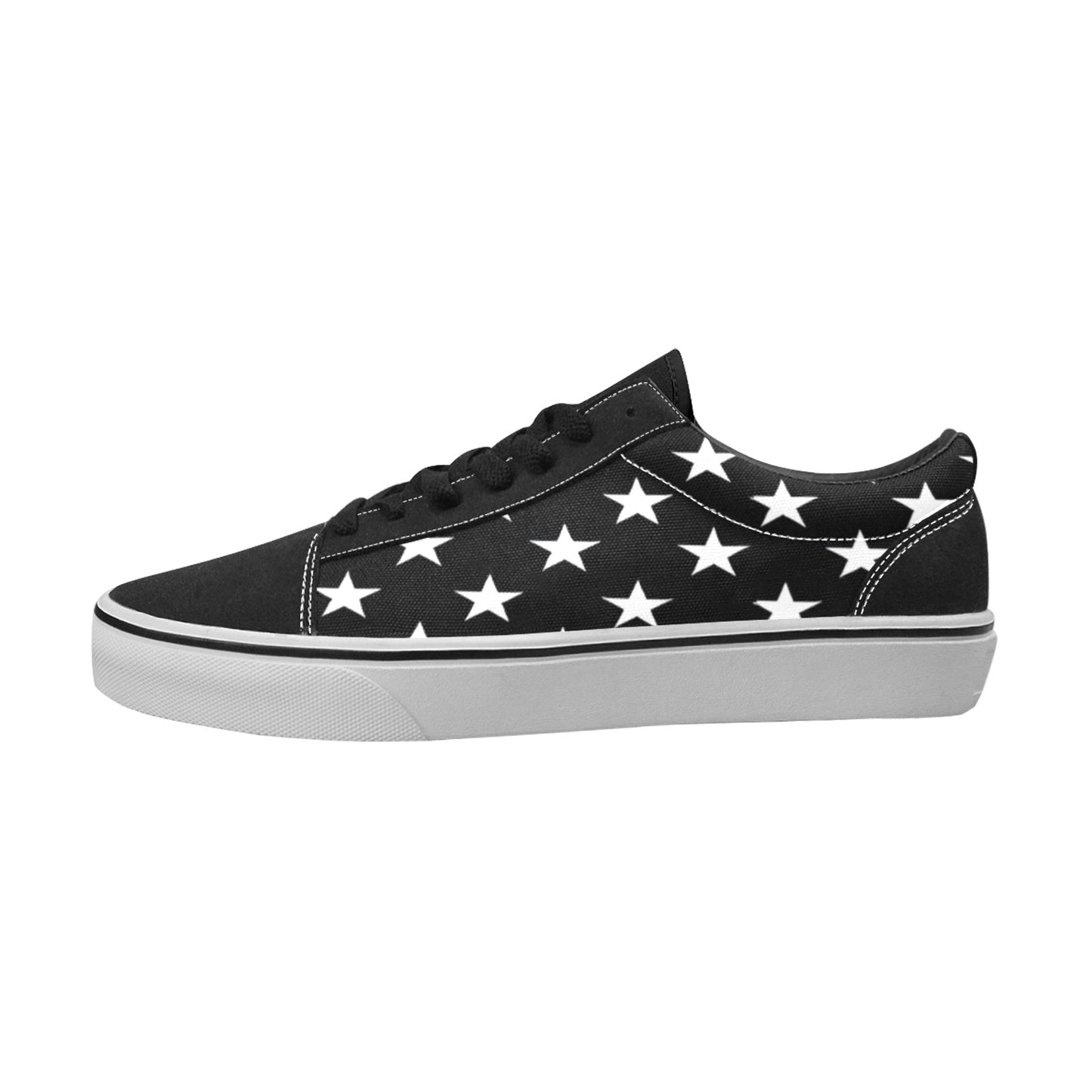 Thin Gold Line Flag Inspired Women's Lace-Up Canvas Shoes
