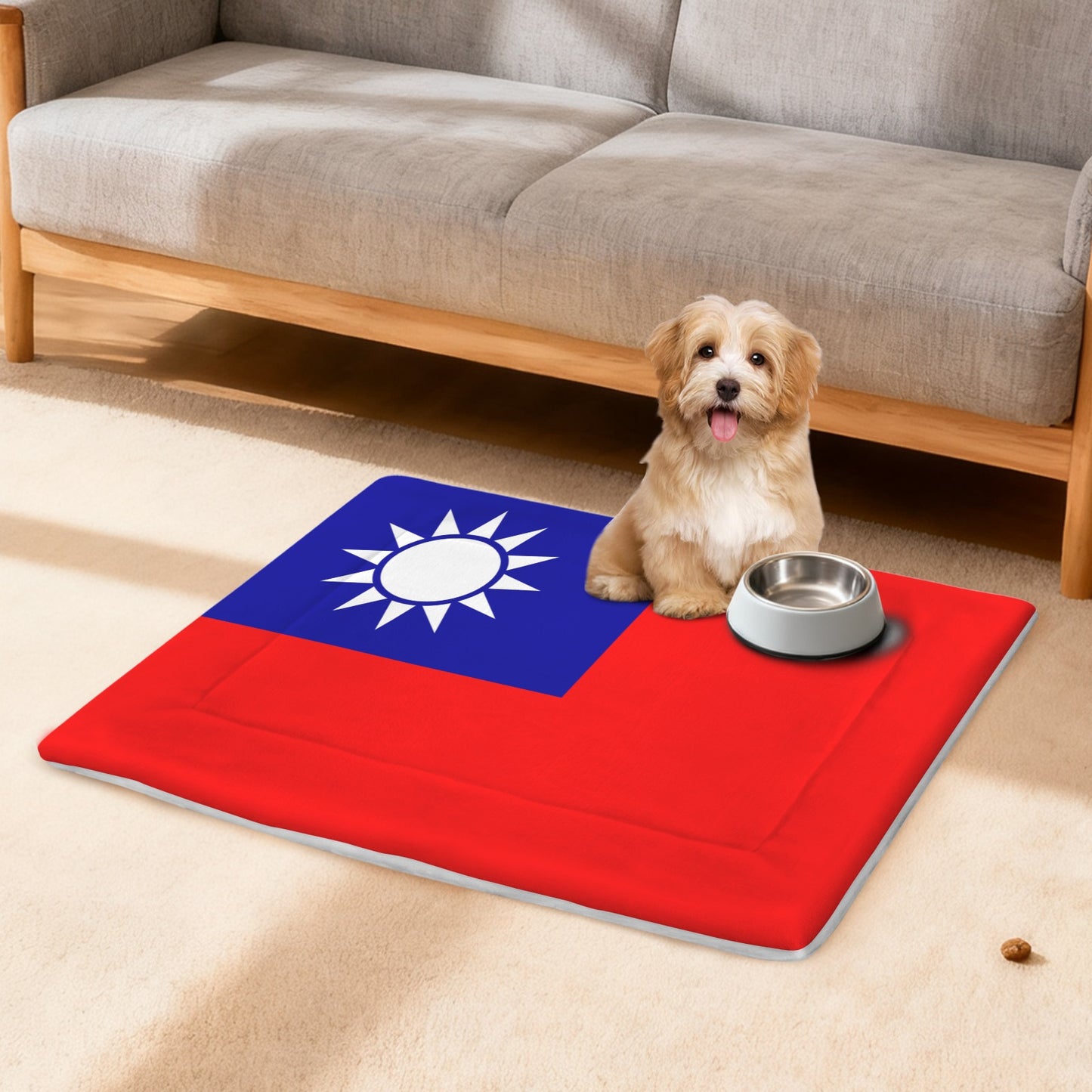 Taiwan Flag Inspired Pet Mat 25x18inch (Made in the USA)