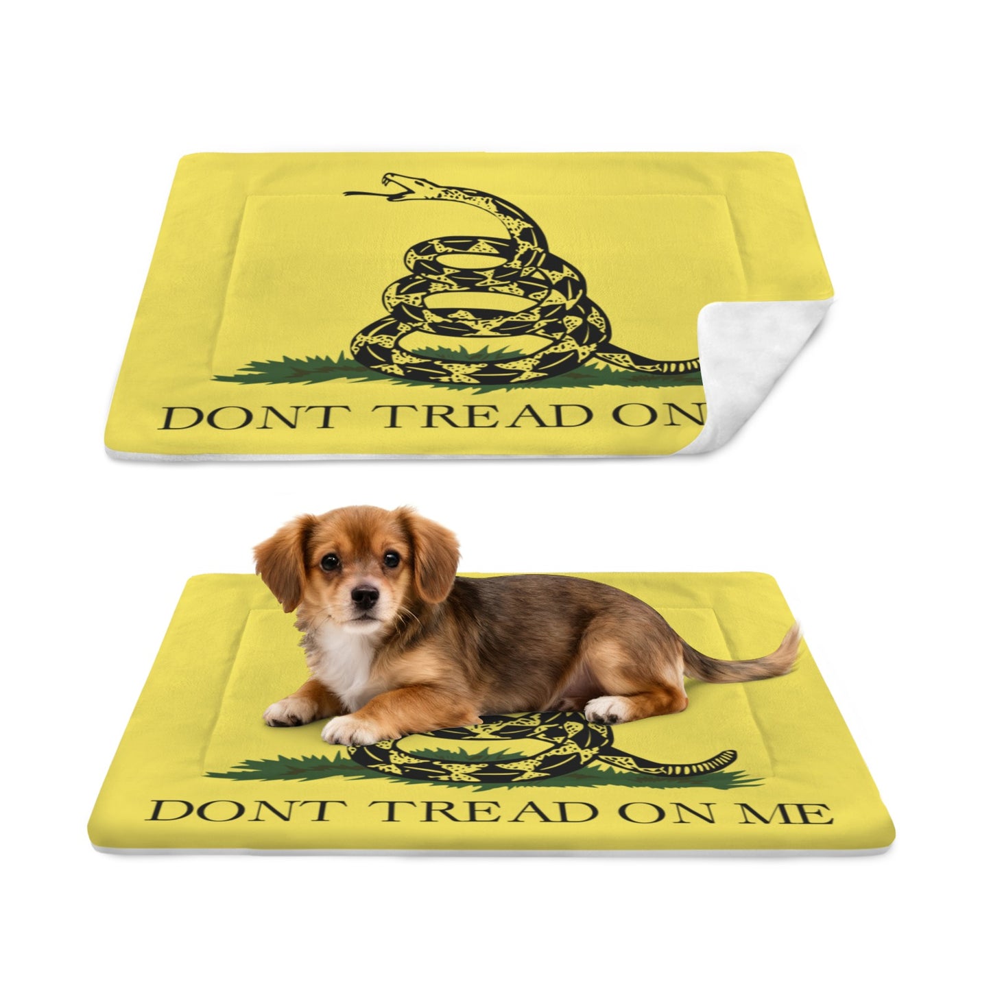 Gadsden Flag Inspired Pet Mat 25x18inch (Made in the USA)