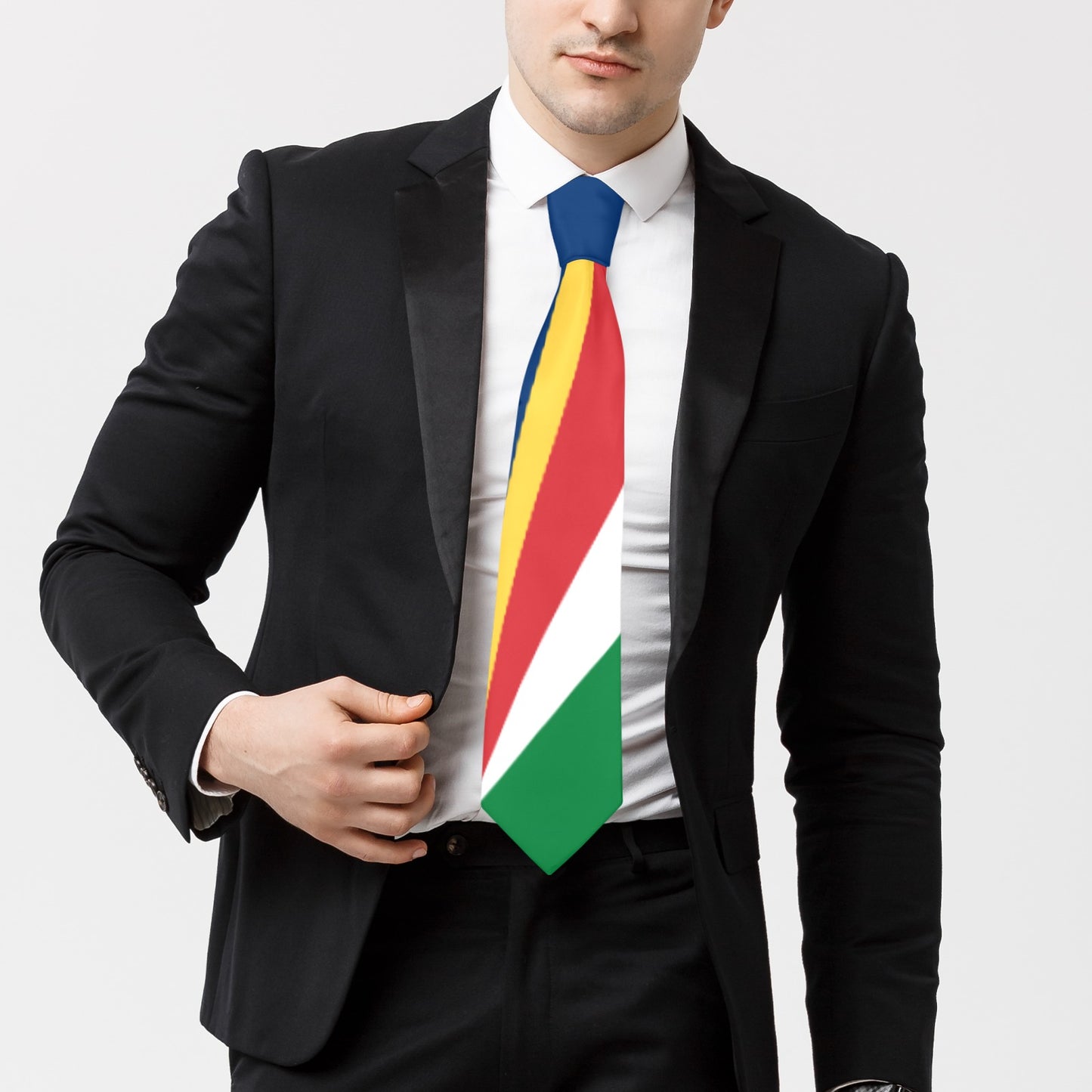 Seychelles Flag Inspired Classic Necktie (Two Sides)