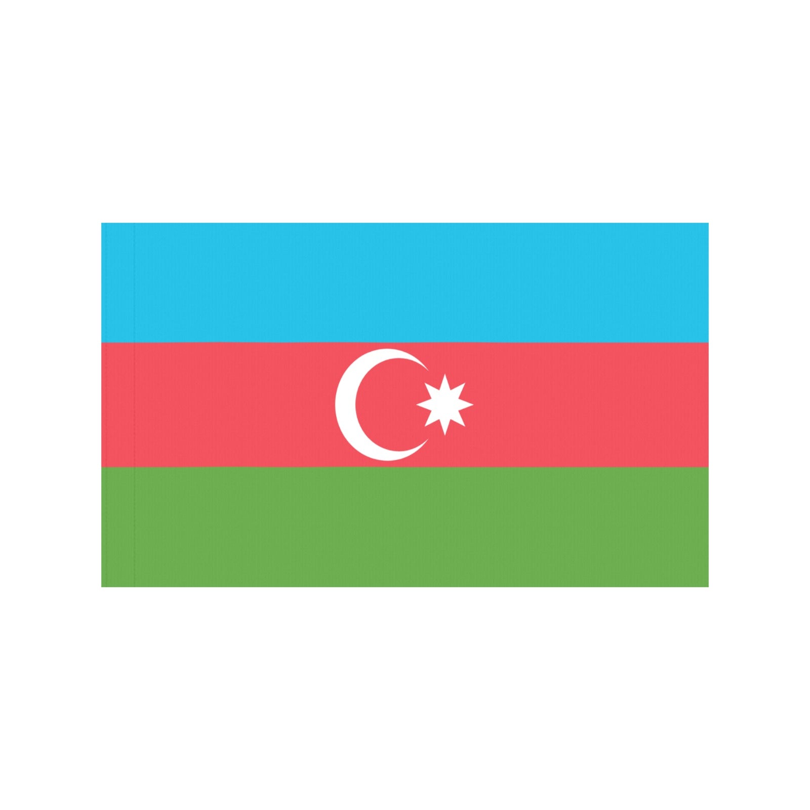 Azerbaijan flag design by Luv My Flag, colorful stripes.