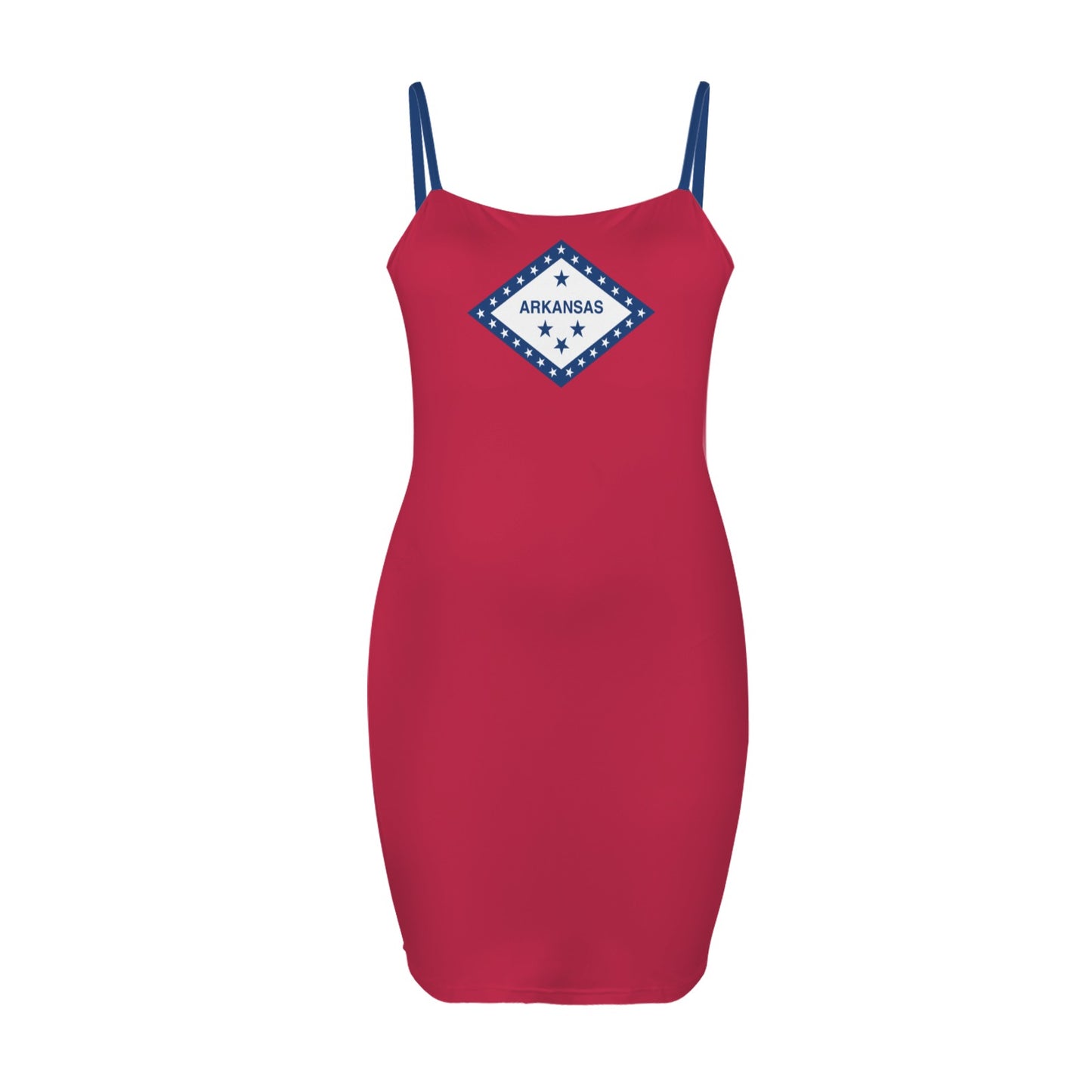 Arkansas Flag Inspired Backless Spaghetti Strap Bodycon Dress