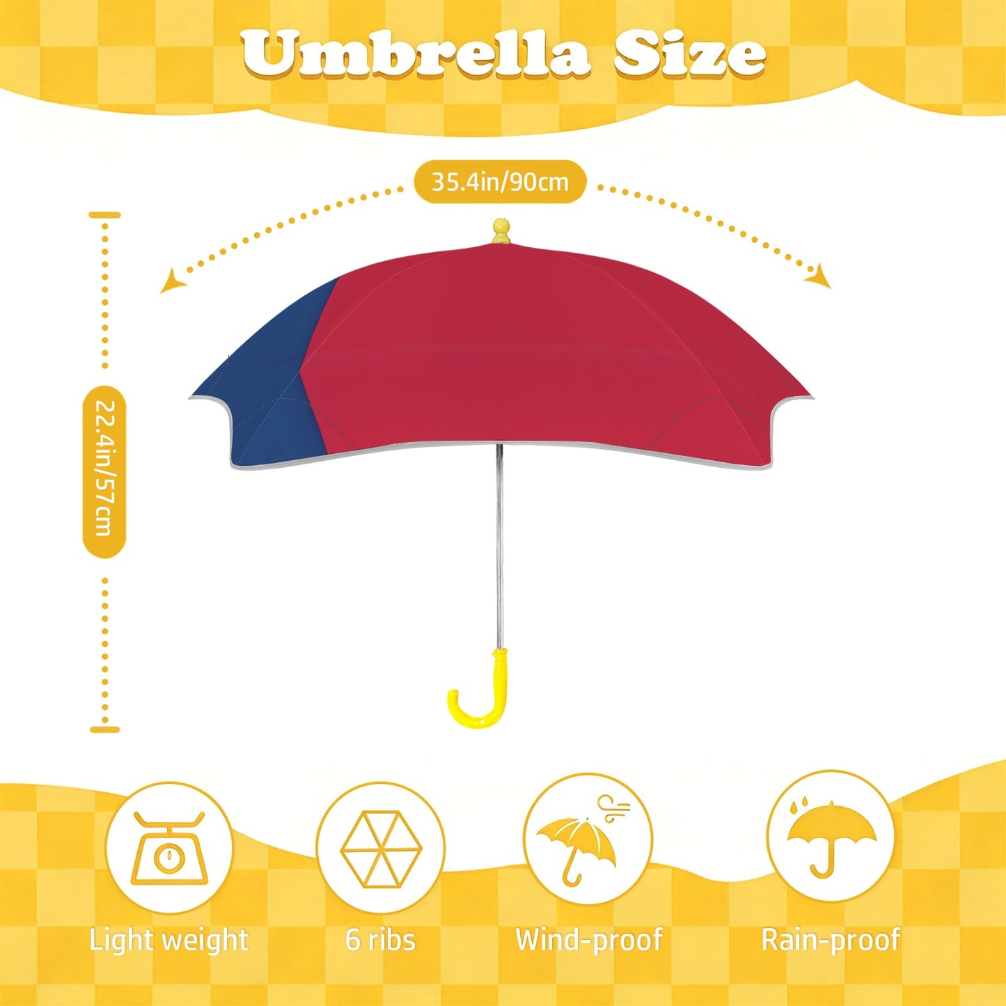 Texas Flag Inspired Kids Safe Round Corner Umbrella