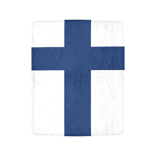 Luv My Flag blanket featuring Finland’s blue cross design.