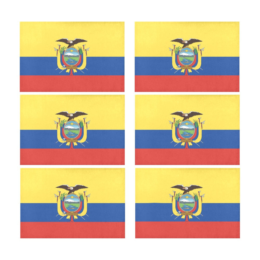 Ecuador Flag Placemats 12" x 18" (Set of 6)
