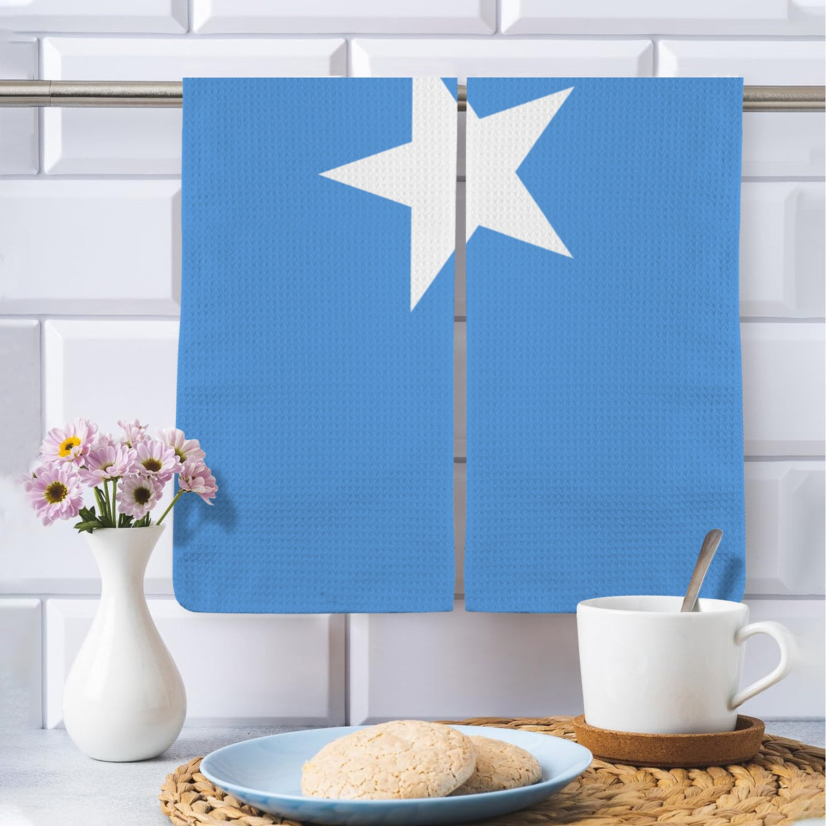 Somalia Flag Inspired Kitchen Towel 40X60cm (Pack of 2) | Printed In the USA