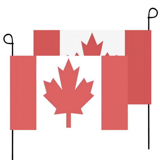 Luv My Flag Canadian garden flags with bold maple leaf.