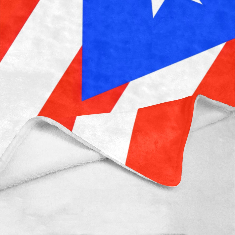 Luv My Flag blanket featuring vibrant red, white, blue design.