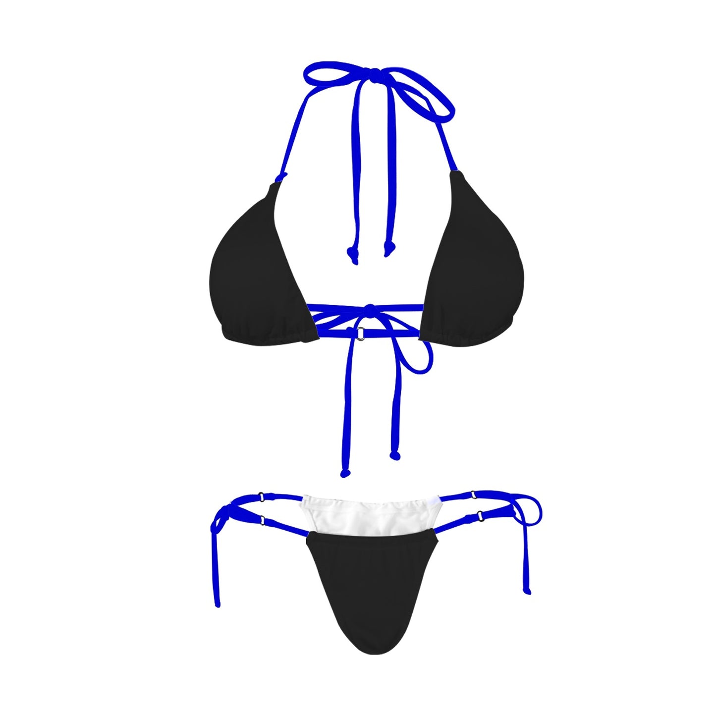 Thin Blue Line Flag Inspired Style-2 Women's Halter String Bikini Set