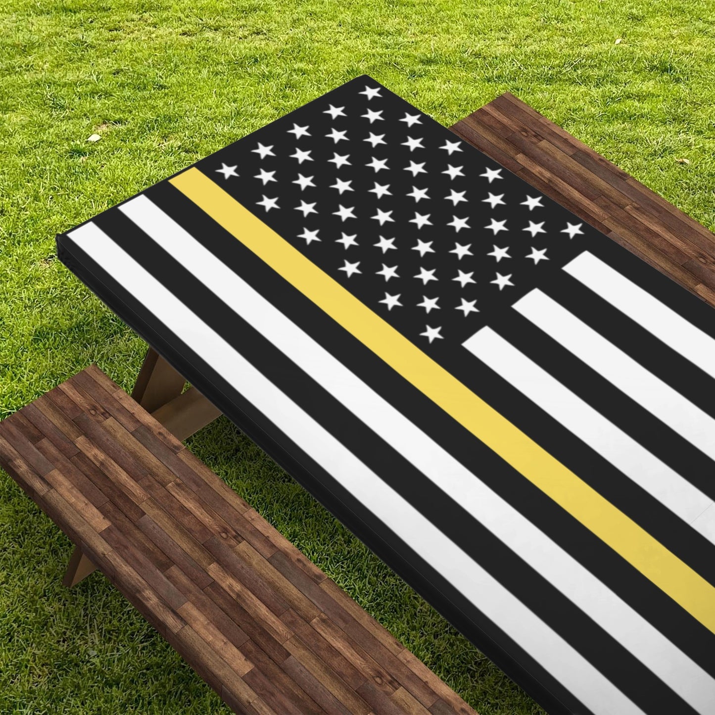 Thin Gold Line Flag Picnic Table Cover (72" x 30") (Made in the USA)