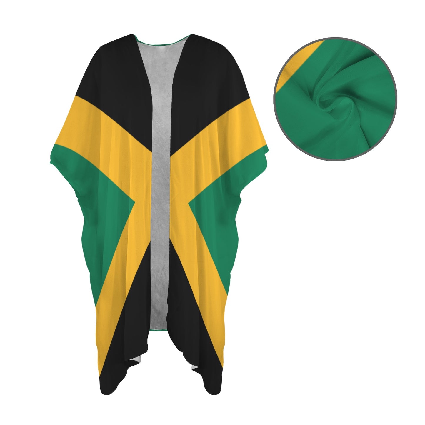 Jamaica Flag Inspired Women's Long Cover Up