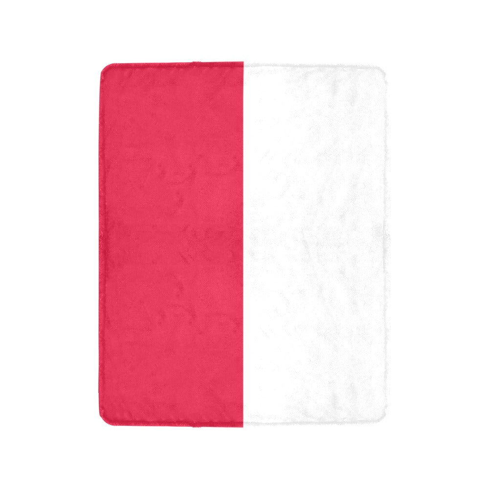 Red and white flag design blanket from Luv My Flag.
